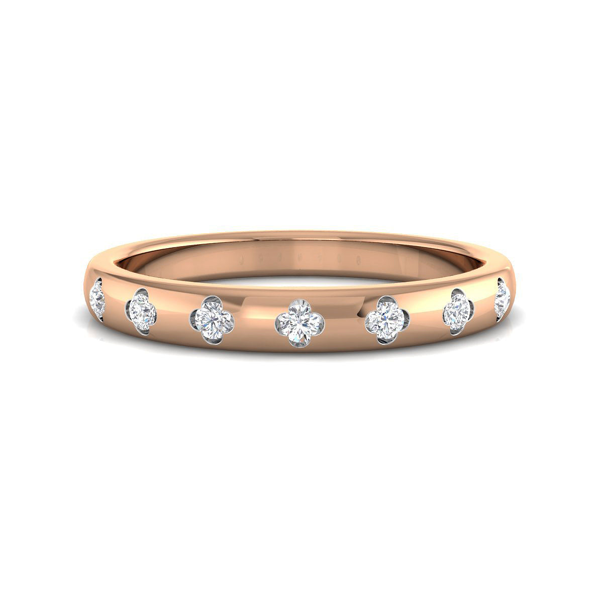 Flush Set Flower Diamond Ring