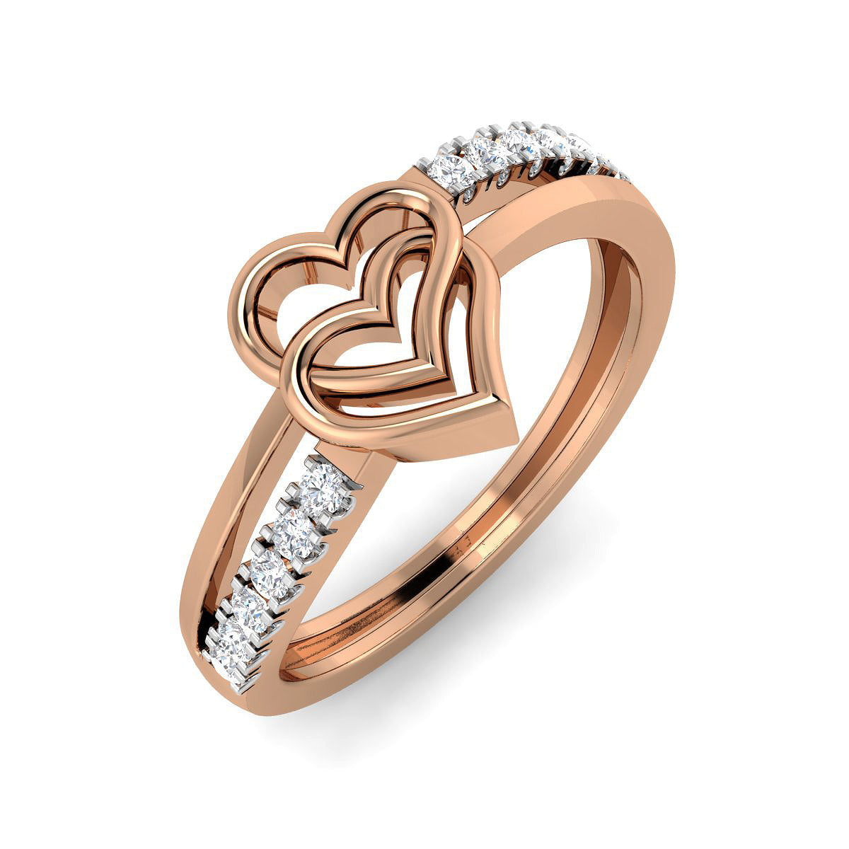 Interlocked Heart Double Band