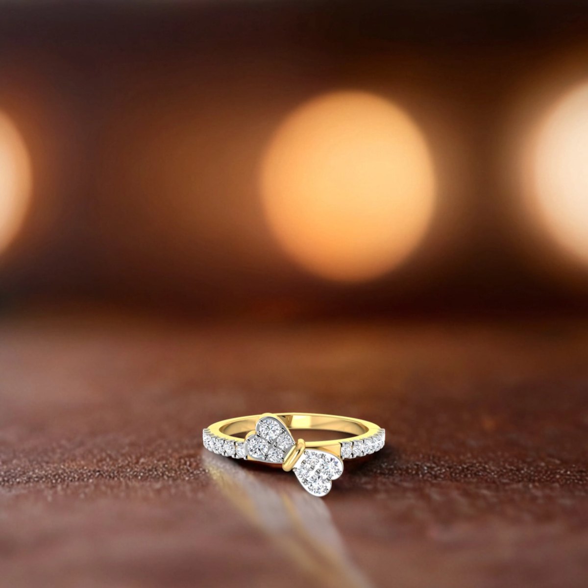 Ribbon Top Diamond Ring