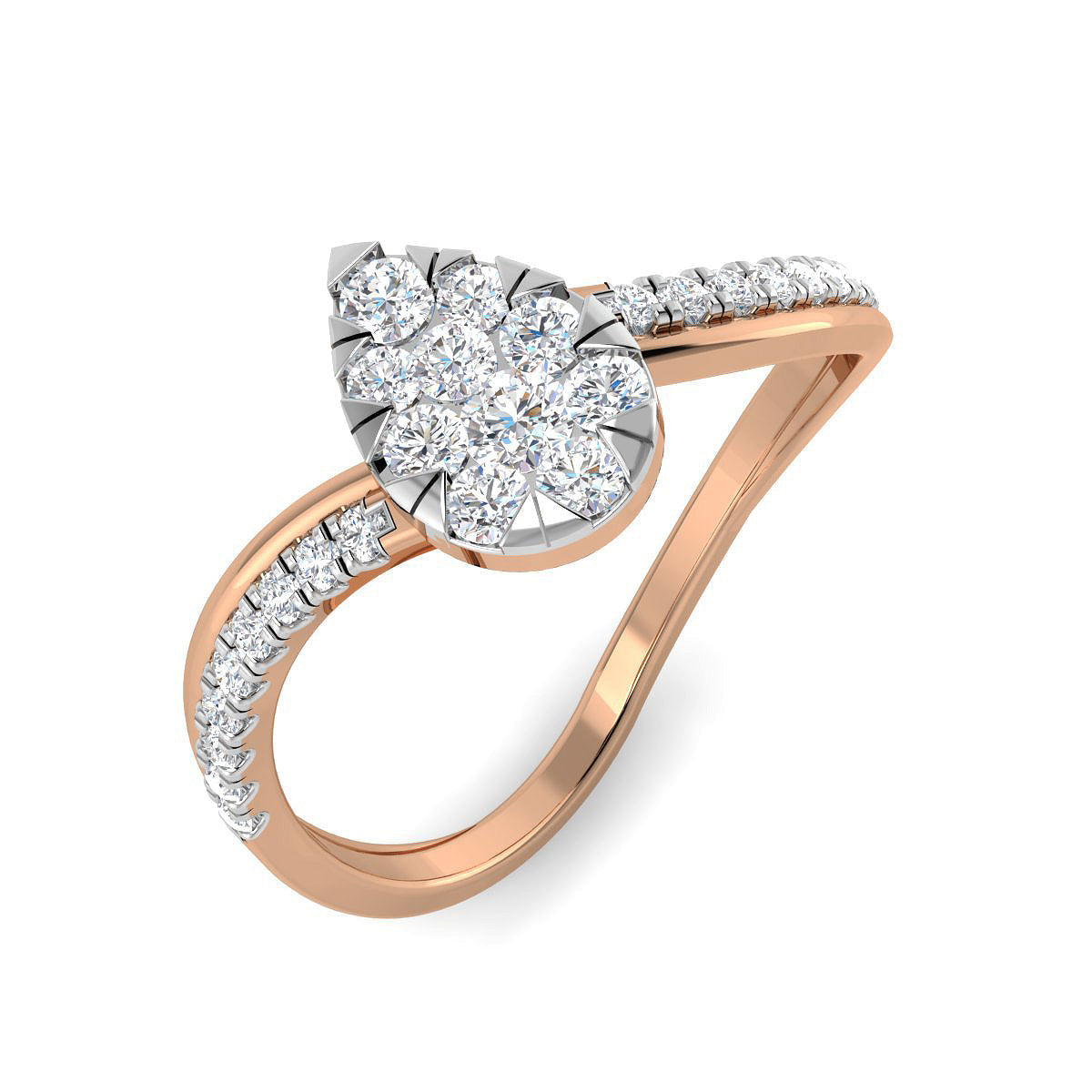 Pear Center Diamond Ring