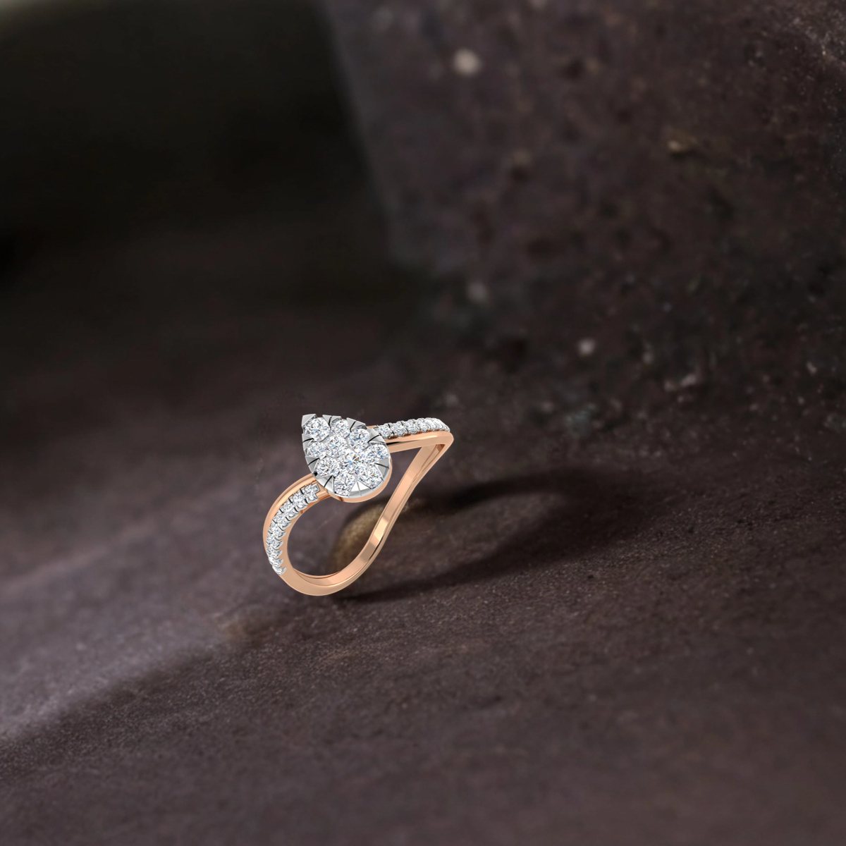 Pear Center Diamond Ring