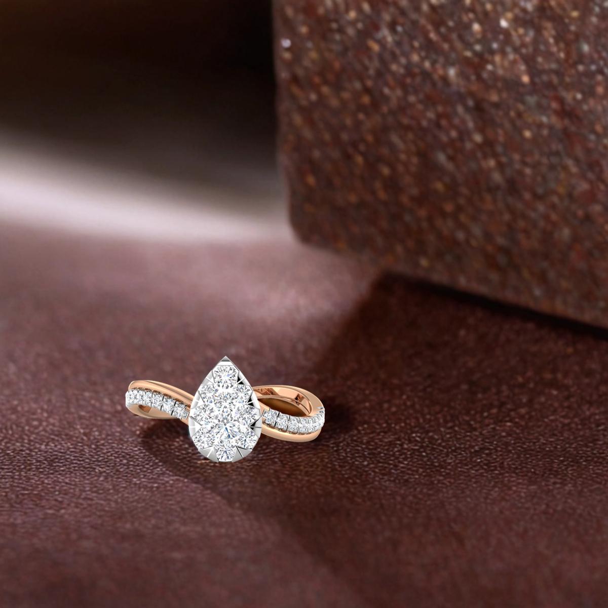 Pear Center Diamond Ring