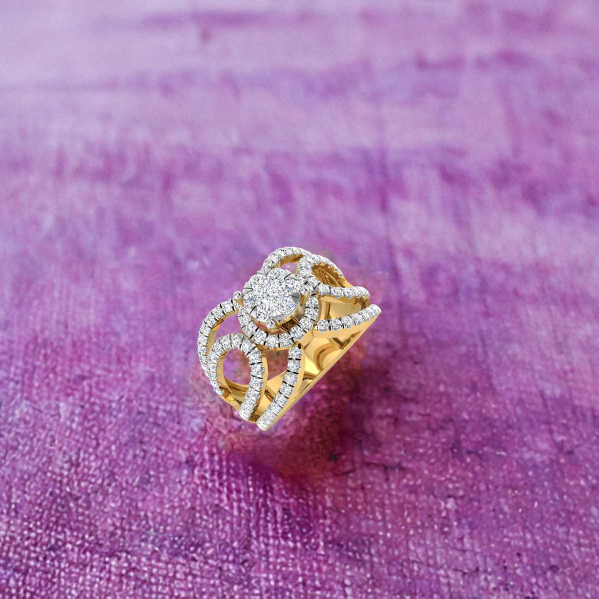 Dazzling Flower Top Diamond Ring