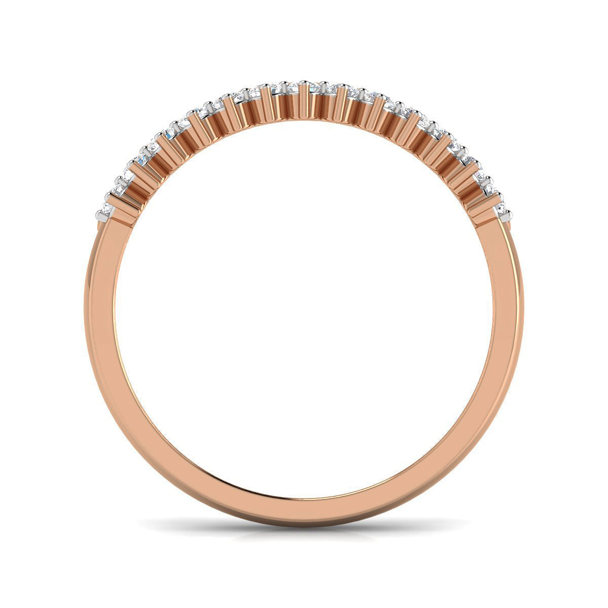 Scalloped Double Band Diamond Ring