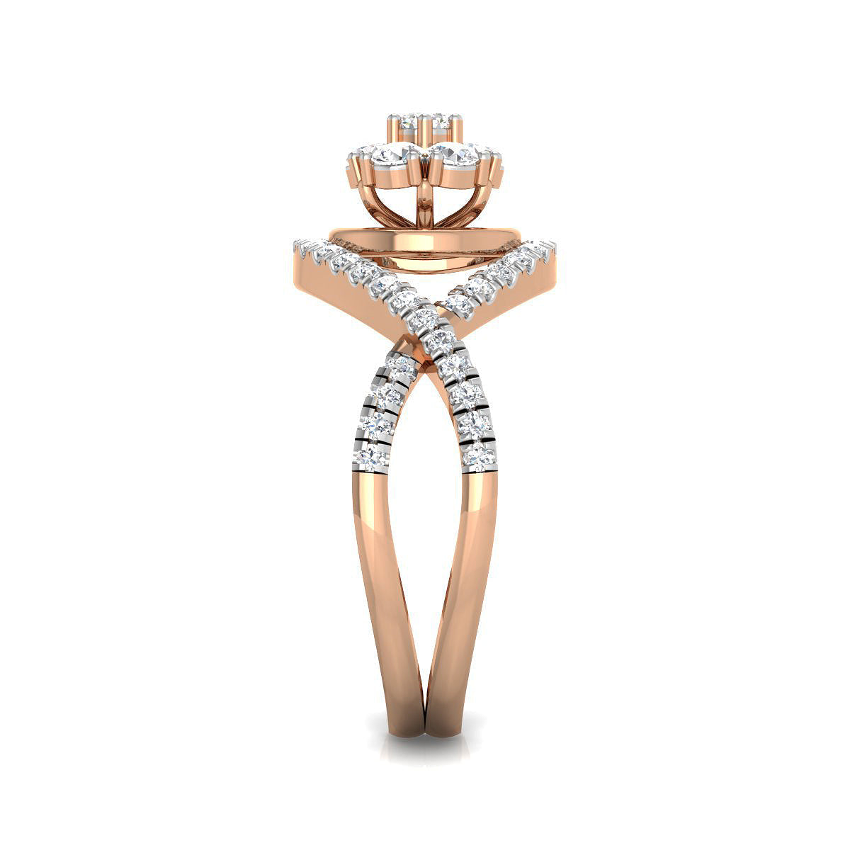 Center Bloom Diamond Twirl Ring