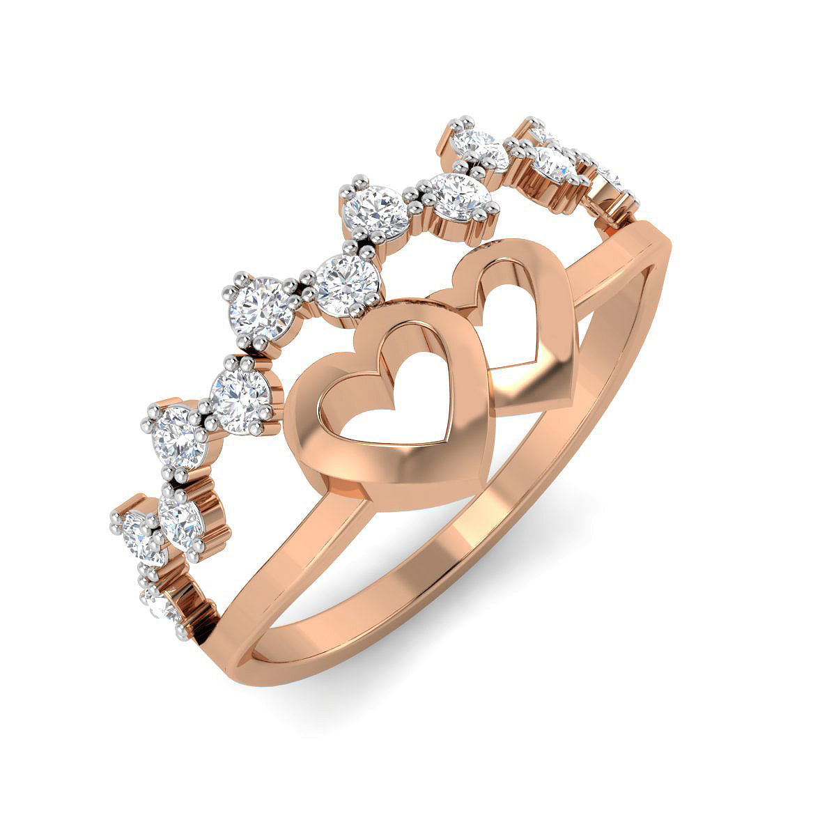 Cozy Hearts Diamond Ring