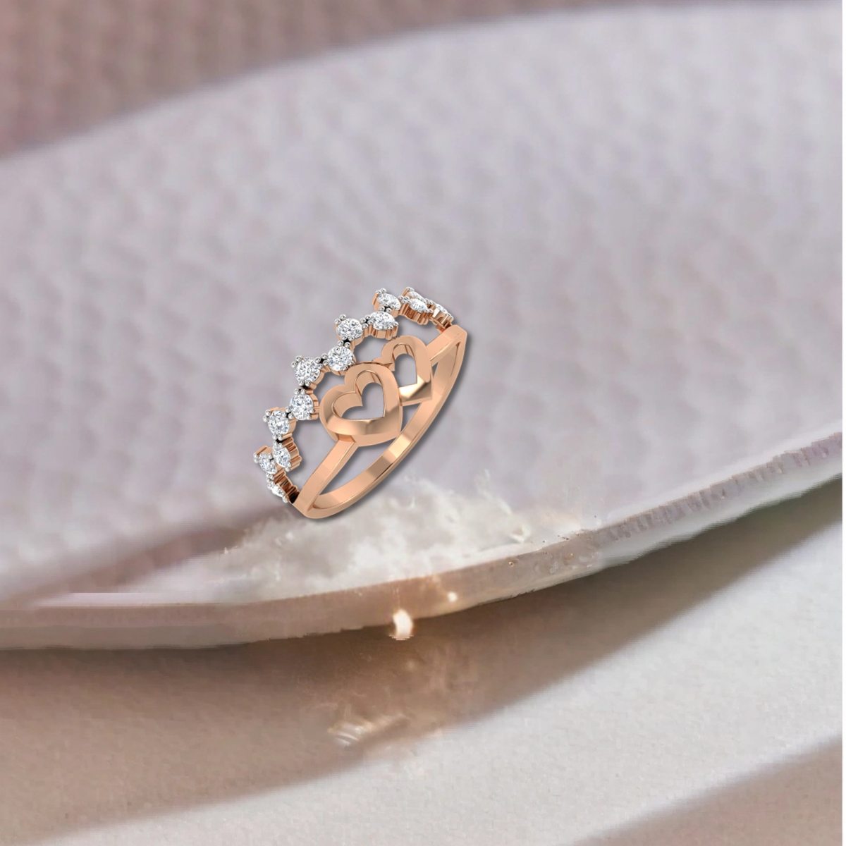 Cozy Hearts Diamond Ring