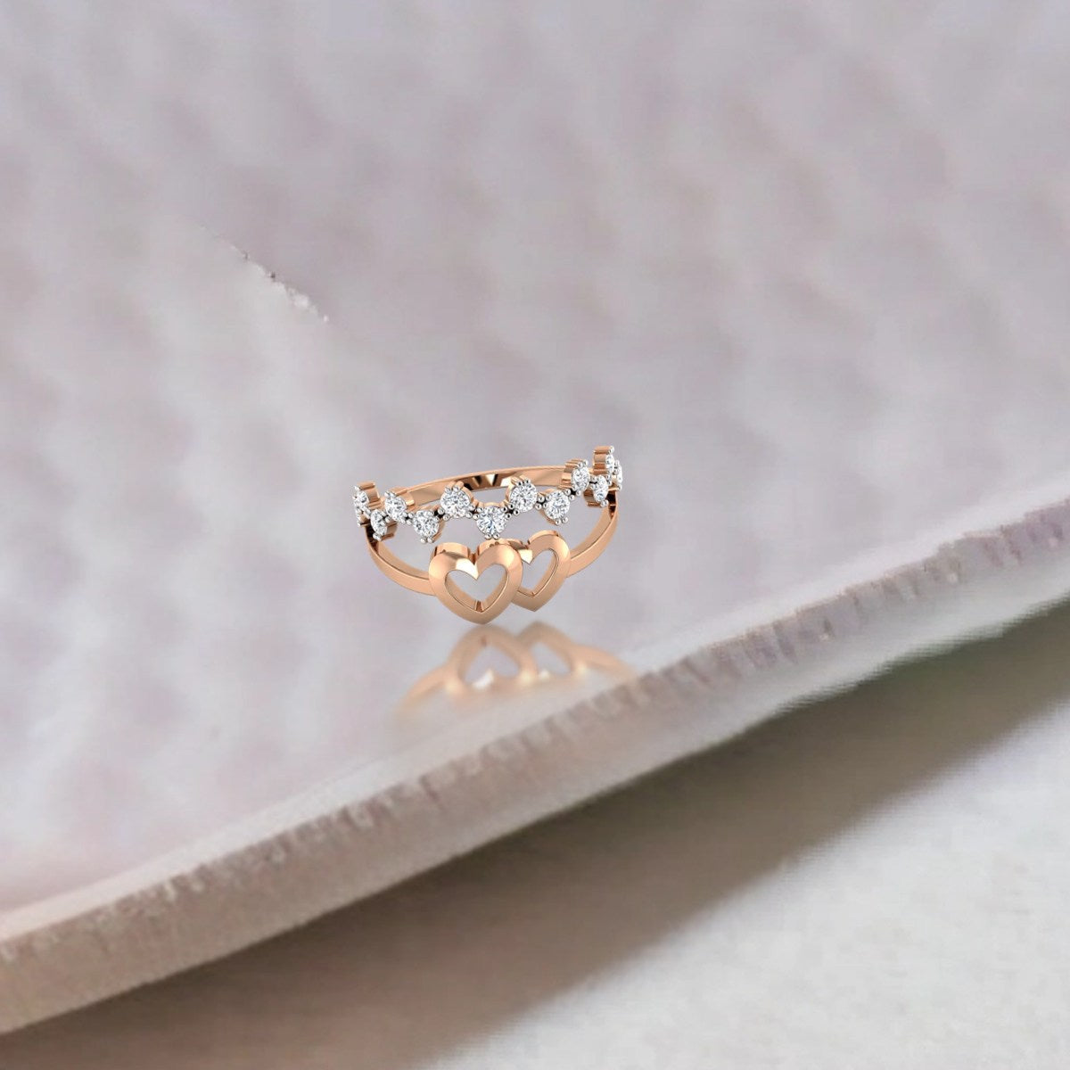 Cozy Hearts Diamond Ring