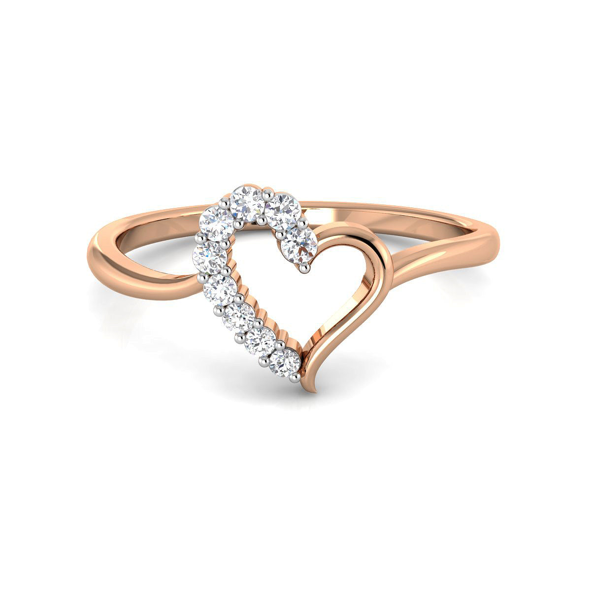 Delicate Heart Diamond Ring