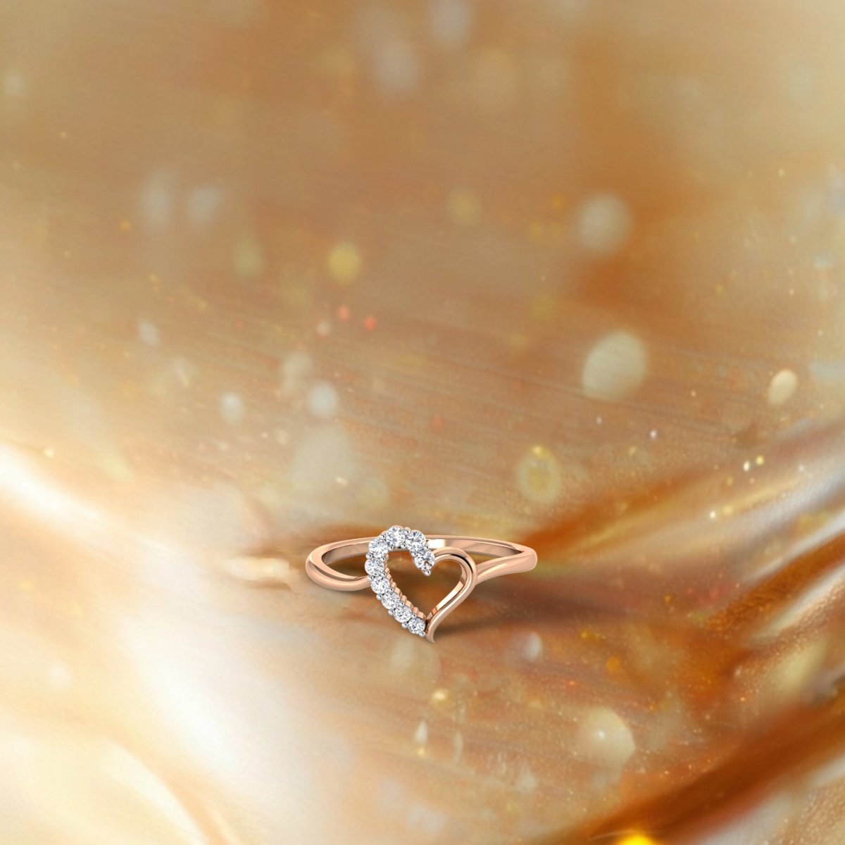 Delicate Heart Diamond Ring