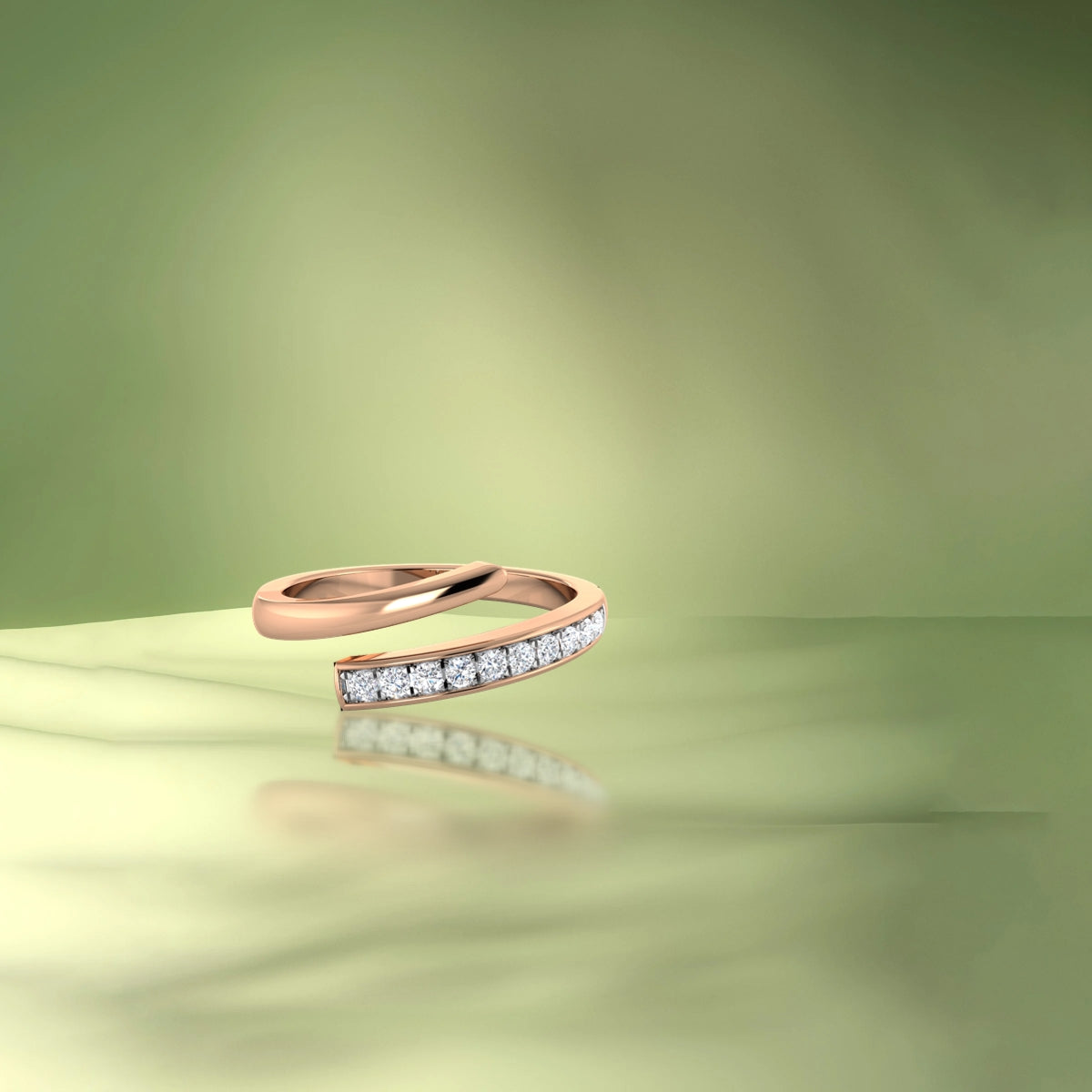 Open Top Diamond Gold Ring