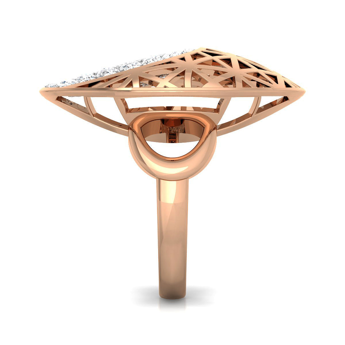 Circular Top Mesh Diamond Ring