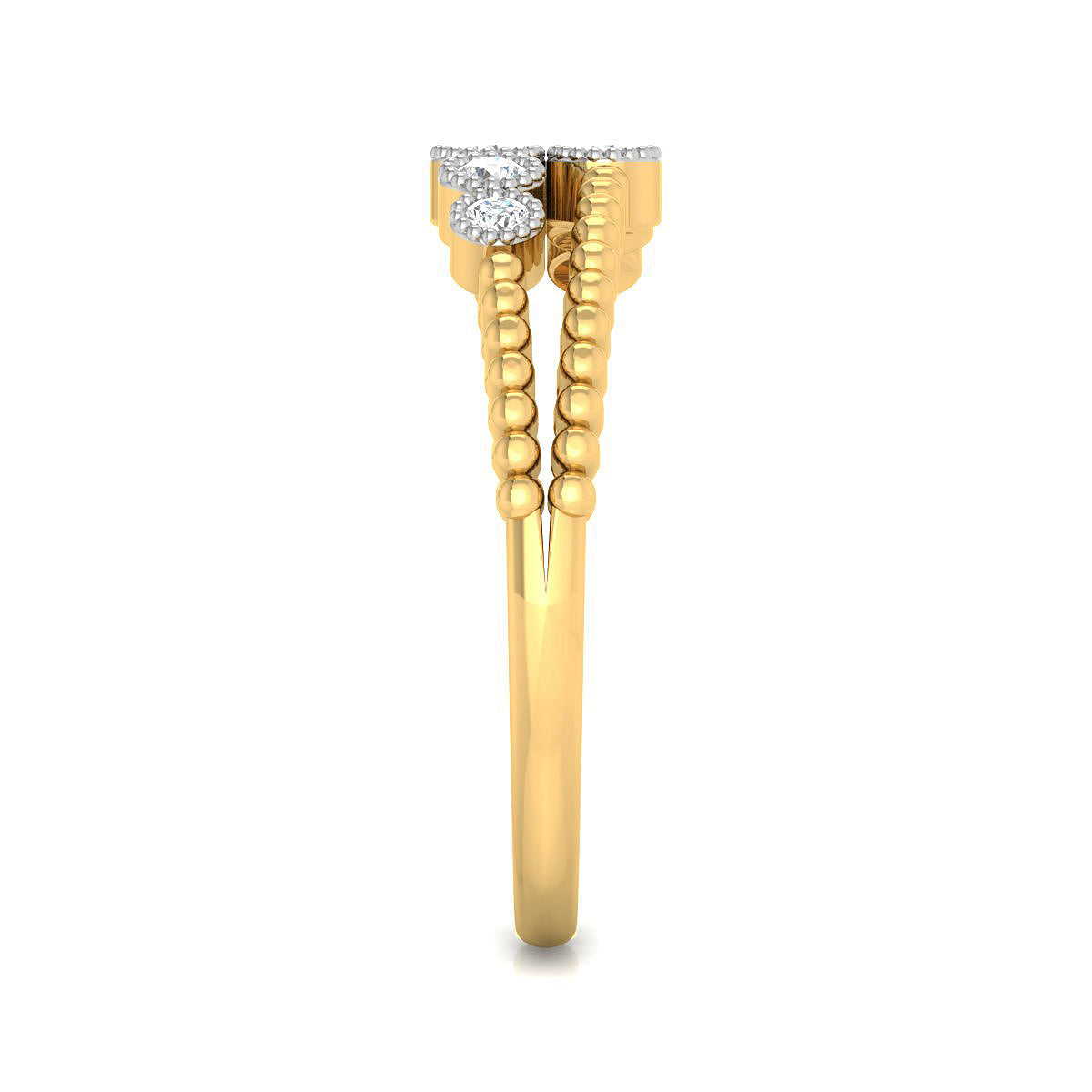 Two Row Stylized Diamond Ring