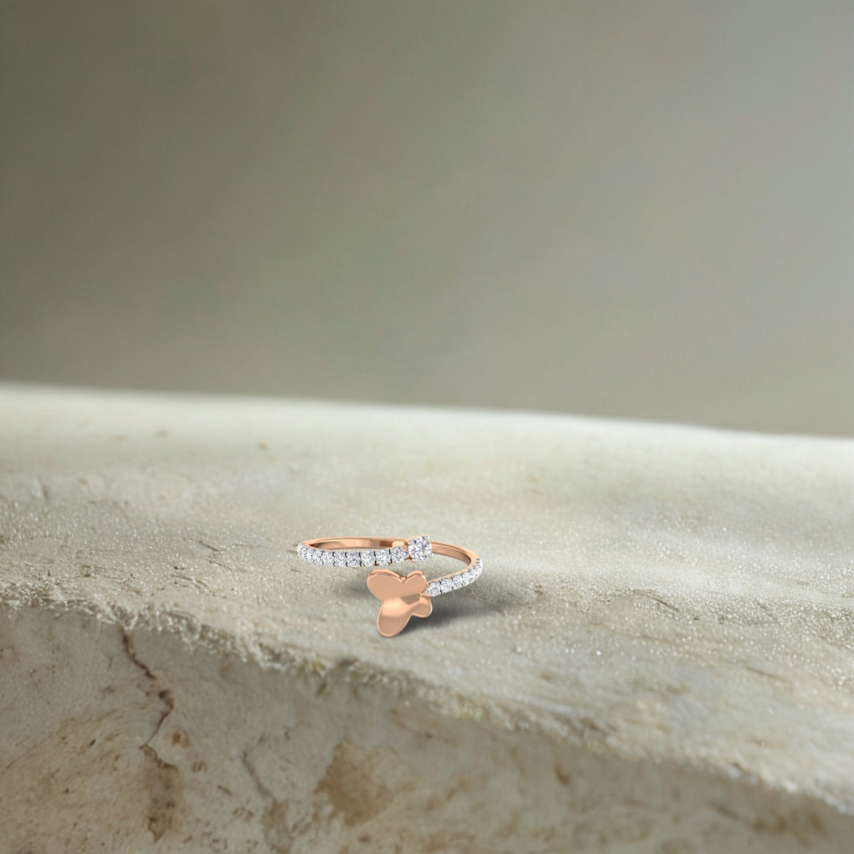Butterfly Top Diamond Ring