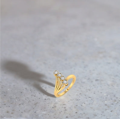 Contemporary Hearts Diamond Ring