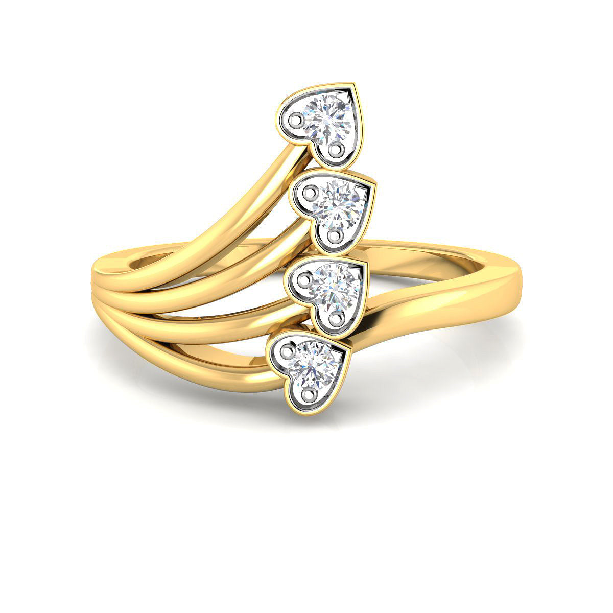 Contemporary Hearts Diamond Ring
