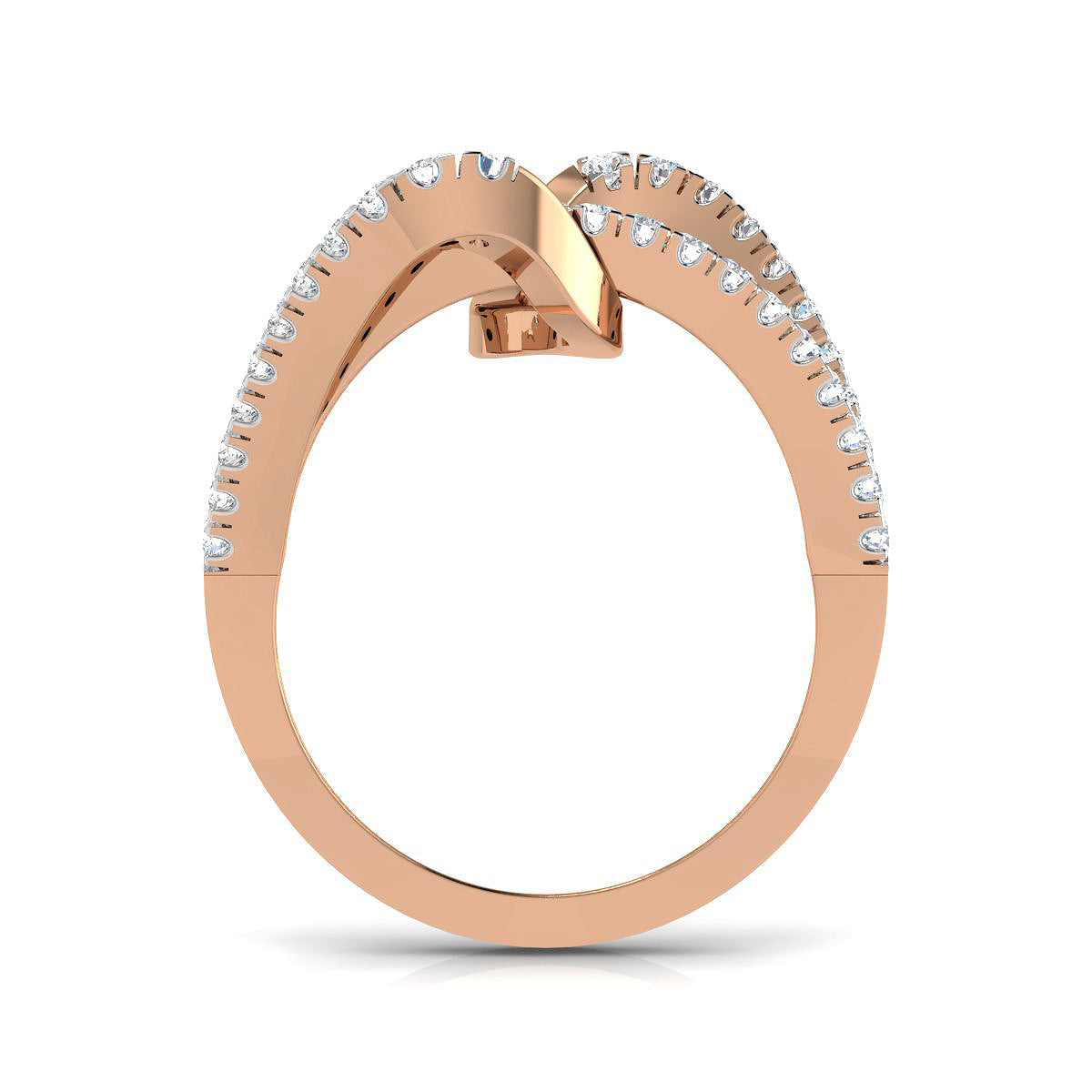 Interlooped Diamond Bands Ring