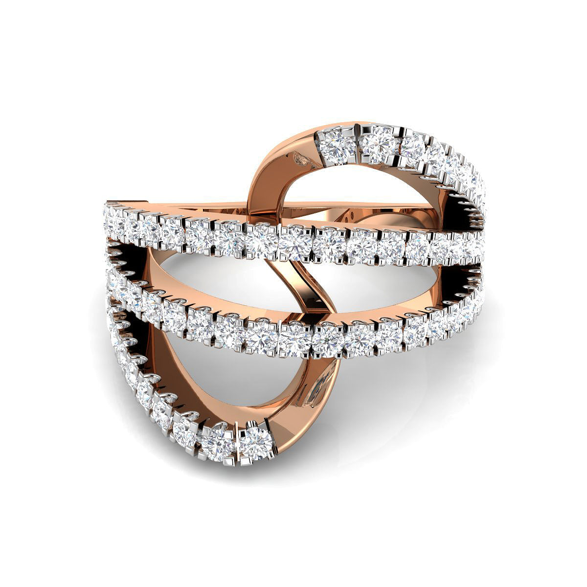 Interlooped Diamond Bands Ring