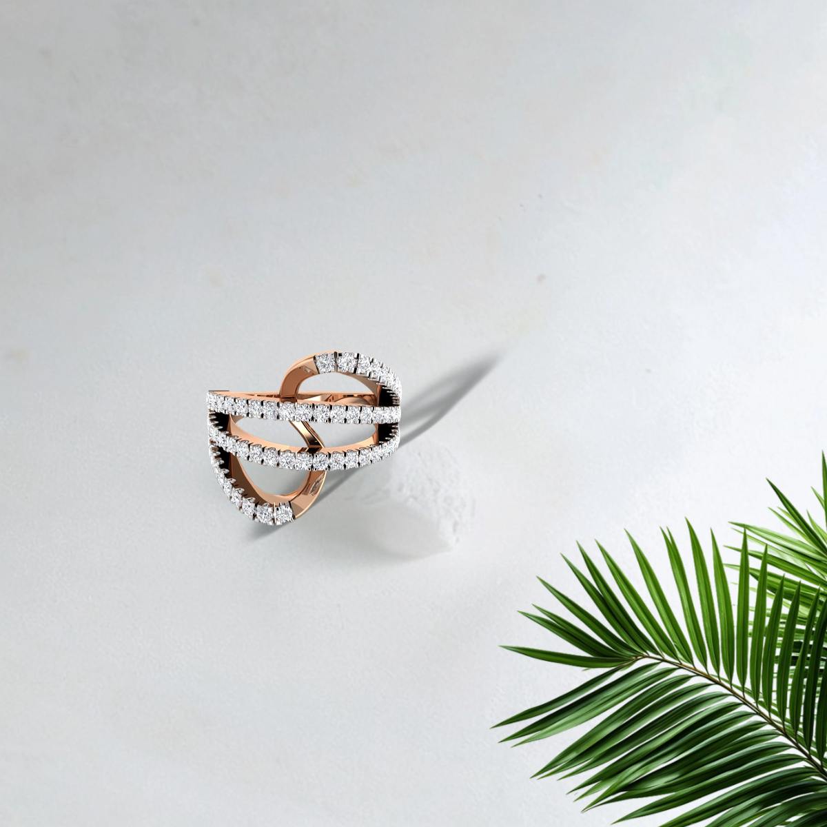 Interlooped Diamond Bands Ring