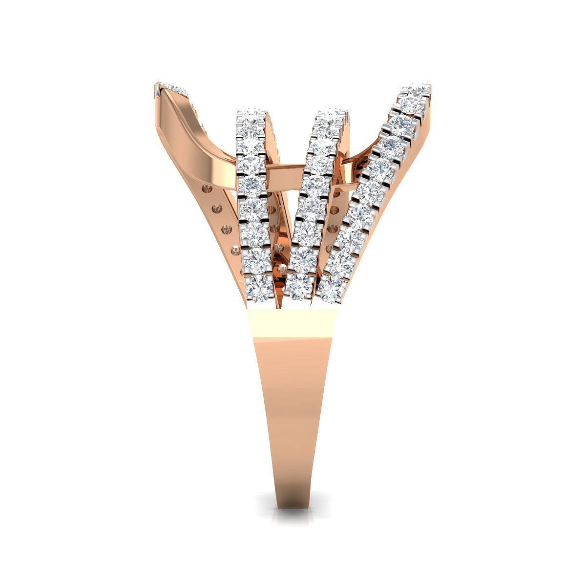 Interlooped Diamond Bands Ring