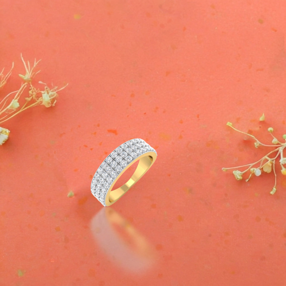 Classic Three Row Diamond Ring