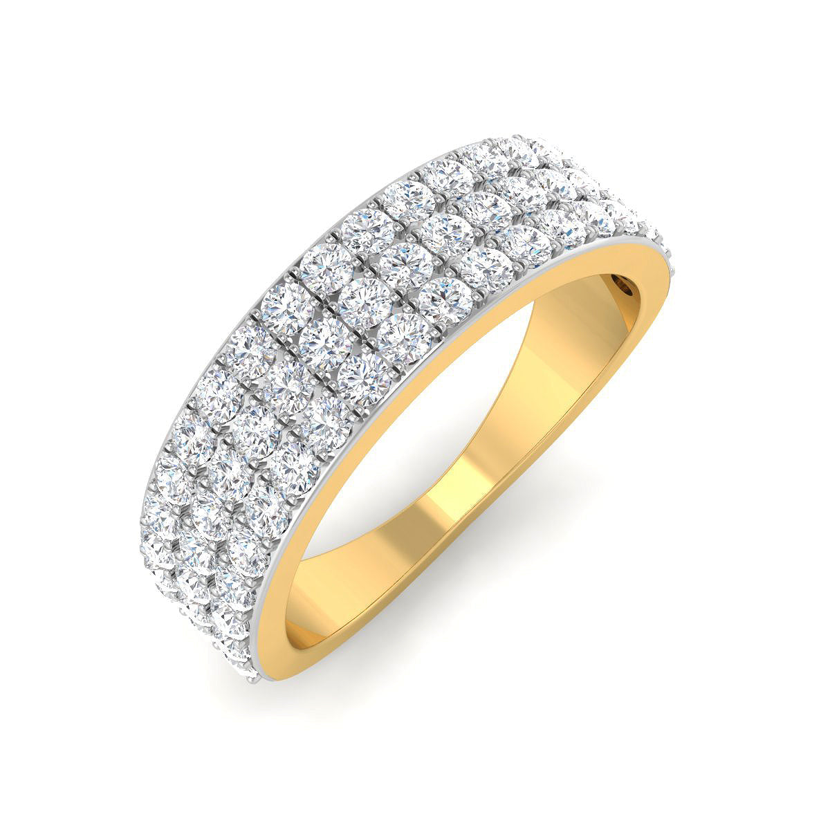 Classic Three Row Diamond Ring