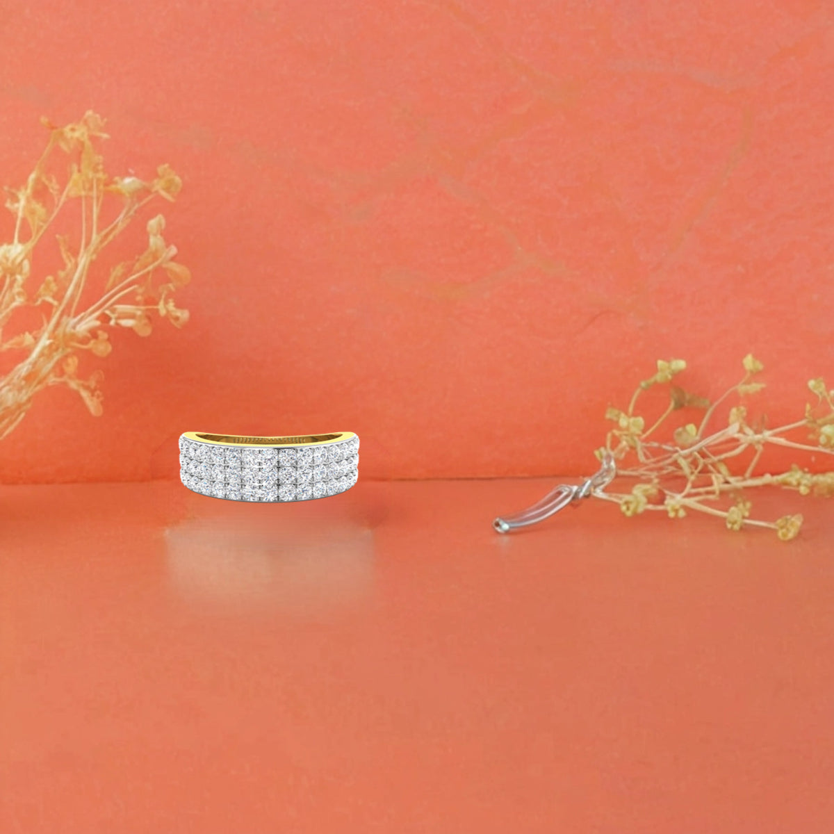 Classic Three Row Diamond Ring