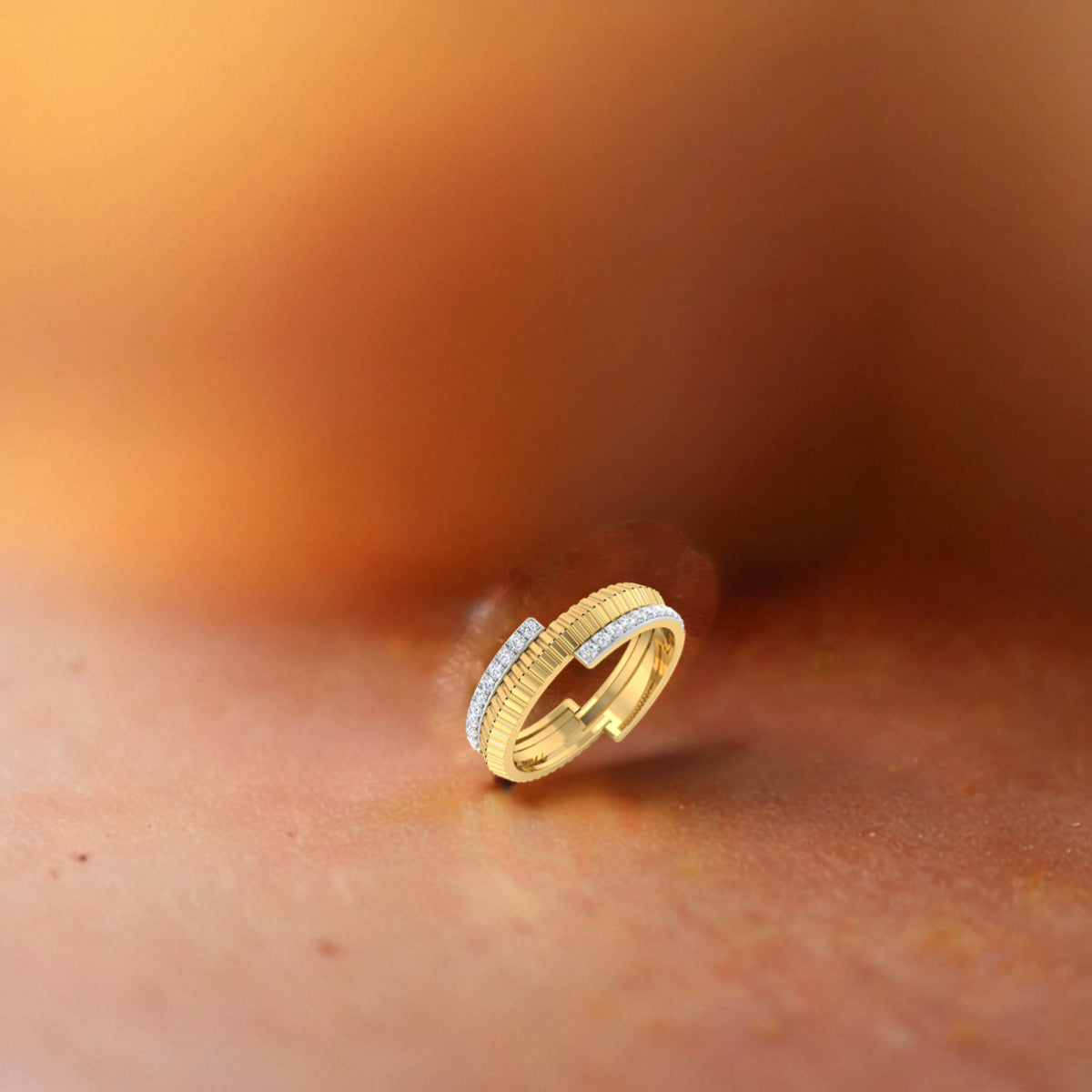 Halfway Diamond and Gold Ring