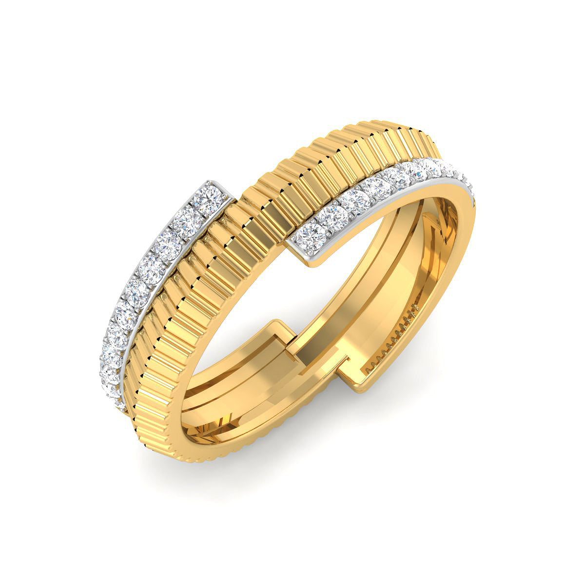 Halfway Diamond and Gold Ring