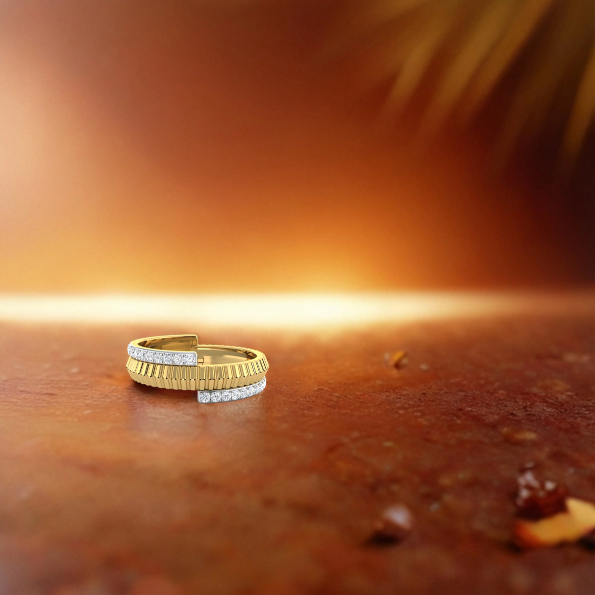 Halfway Diamond and Gold Ring