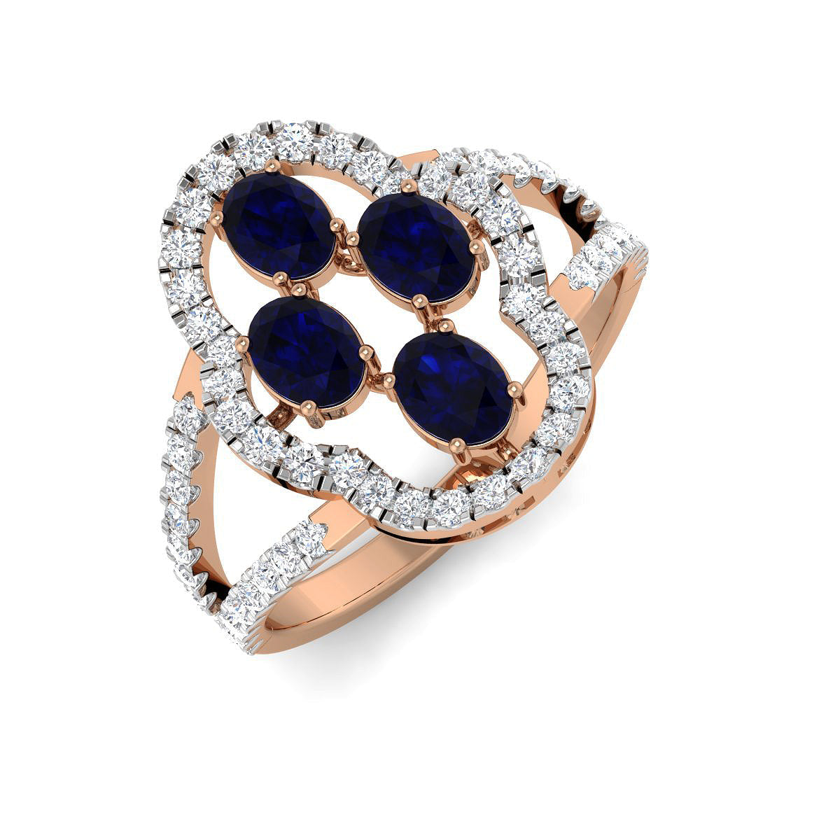 Quartet Sapphire Diamond Ring