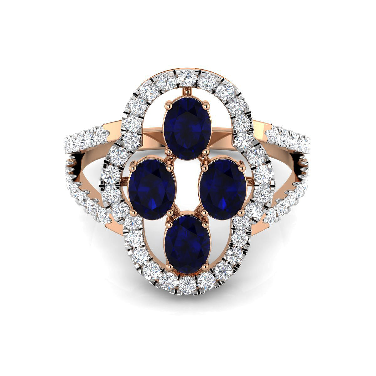 Quartet Sapphire Diamond Ring