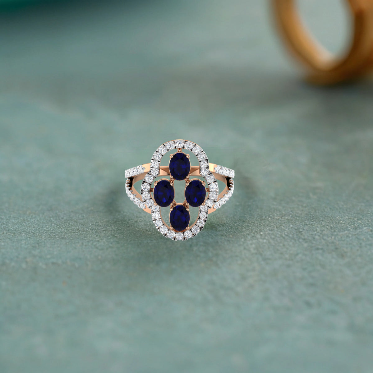 Quartet Sapphire Diamond Ring