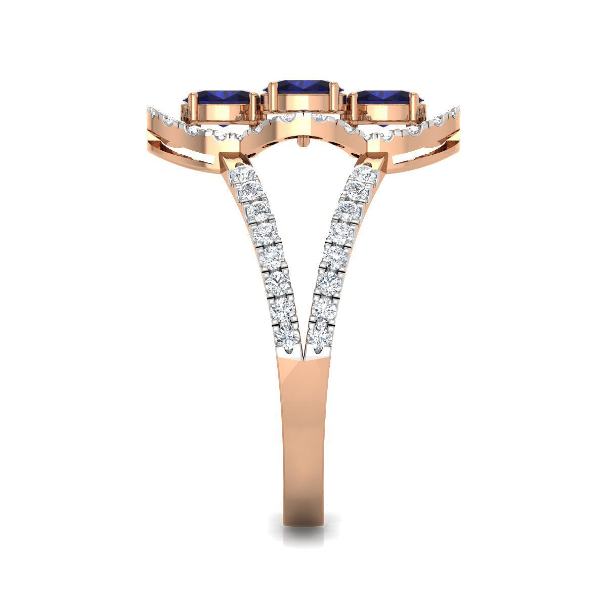 Quartet Sapphire Diamond Ring