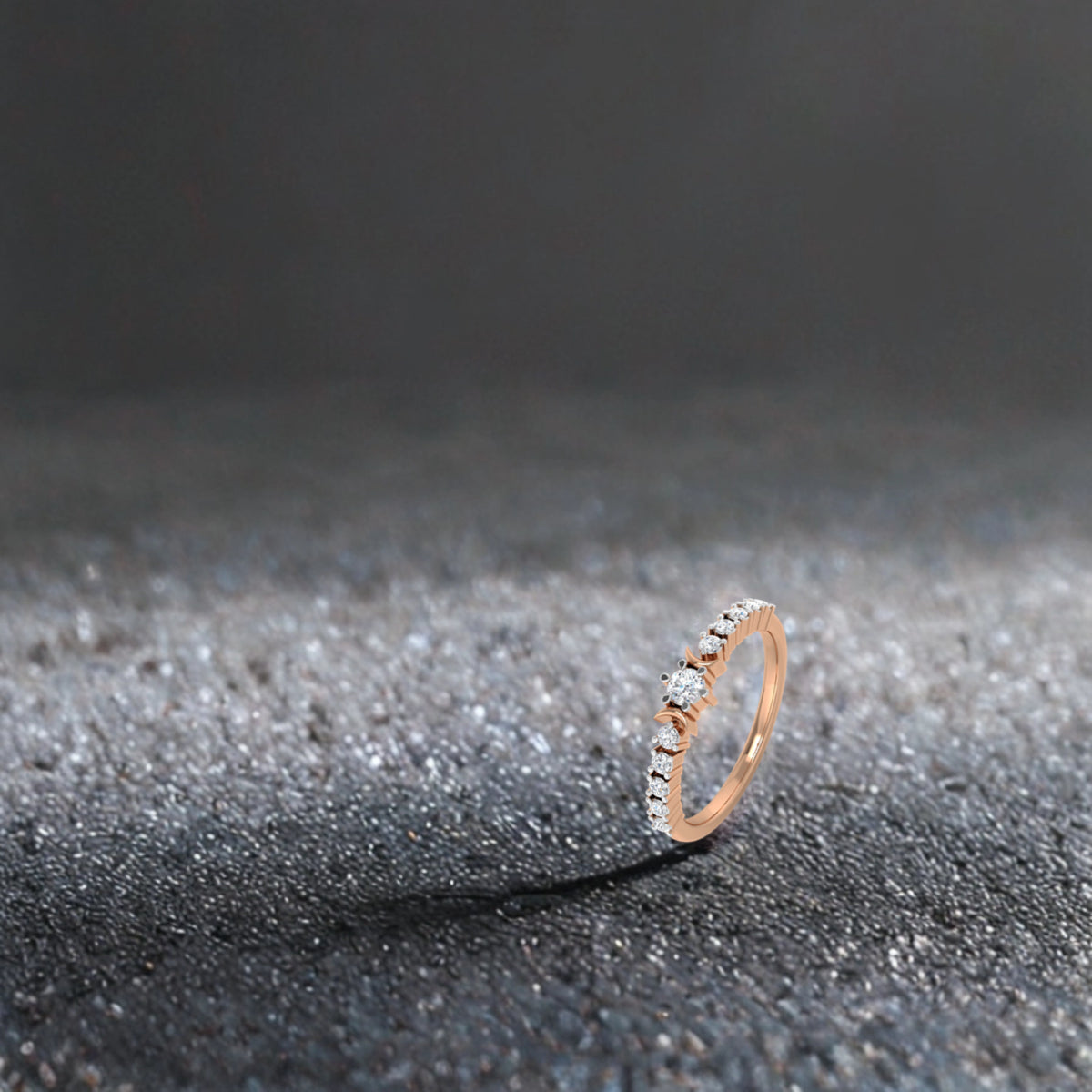 Elegant Crescents Diamond Band