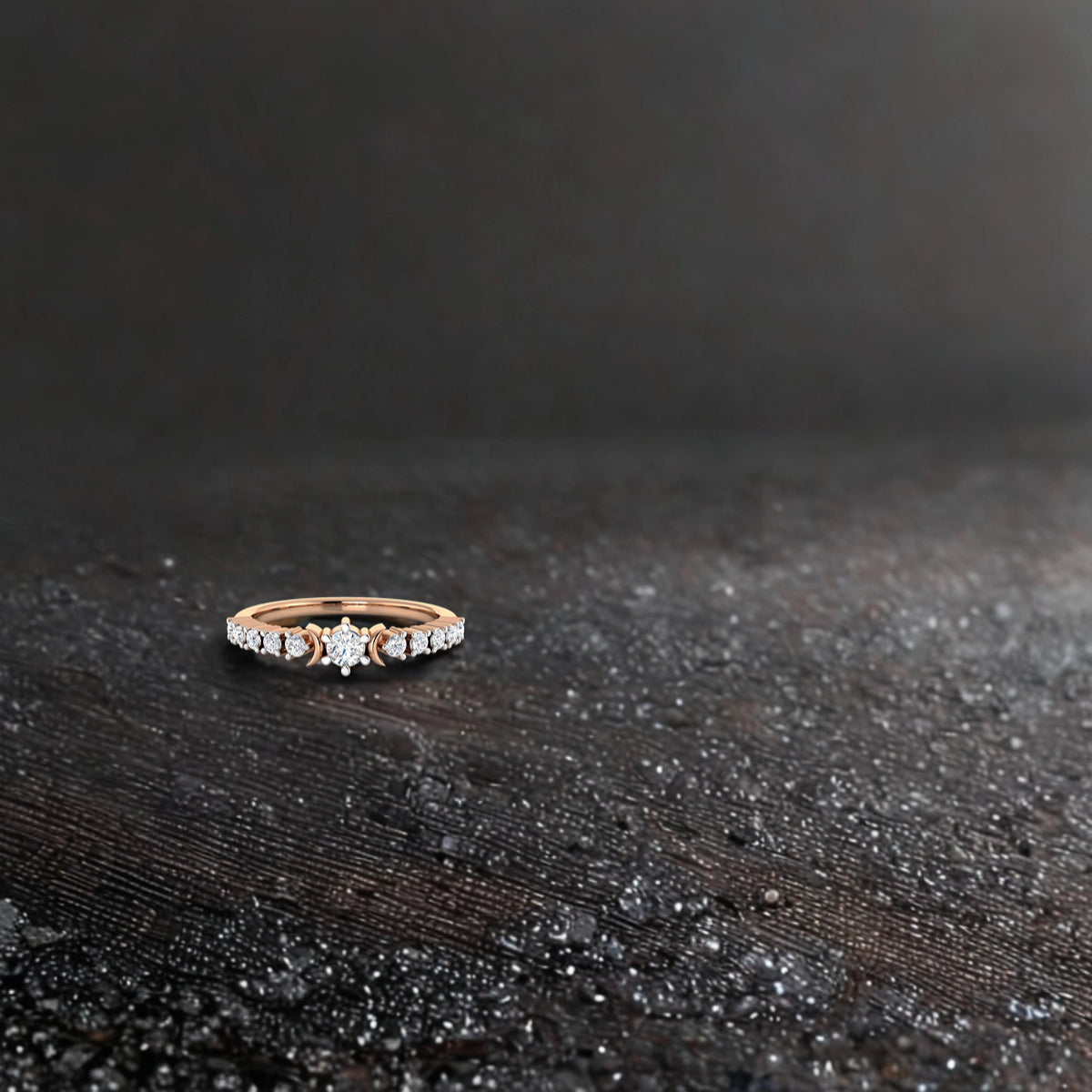 Elegant Crescents Diamond Band