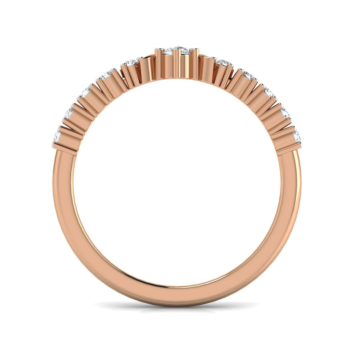 Elegant Crescents Diamond Band