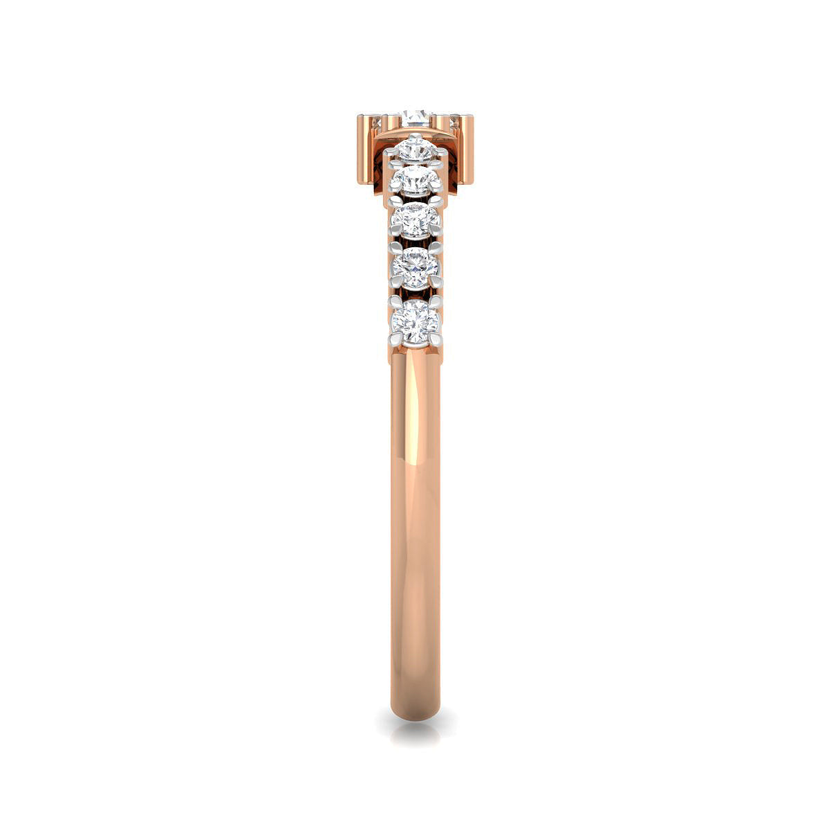 Elegant Crescents Diamond Band