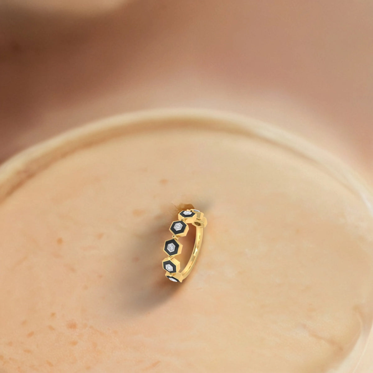 Septet Hexagon Diamond Ring