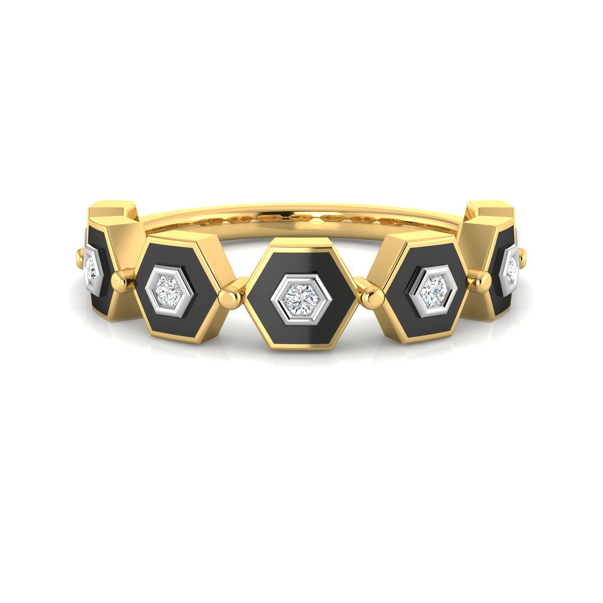 Septet Hexagon Diamond Ring