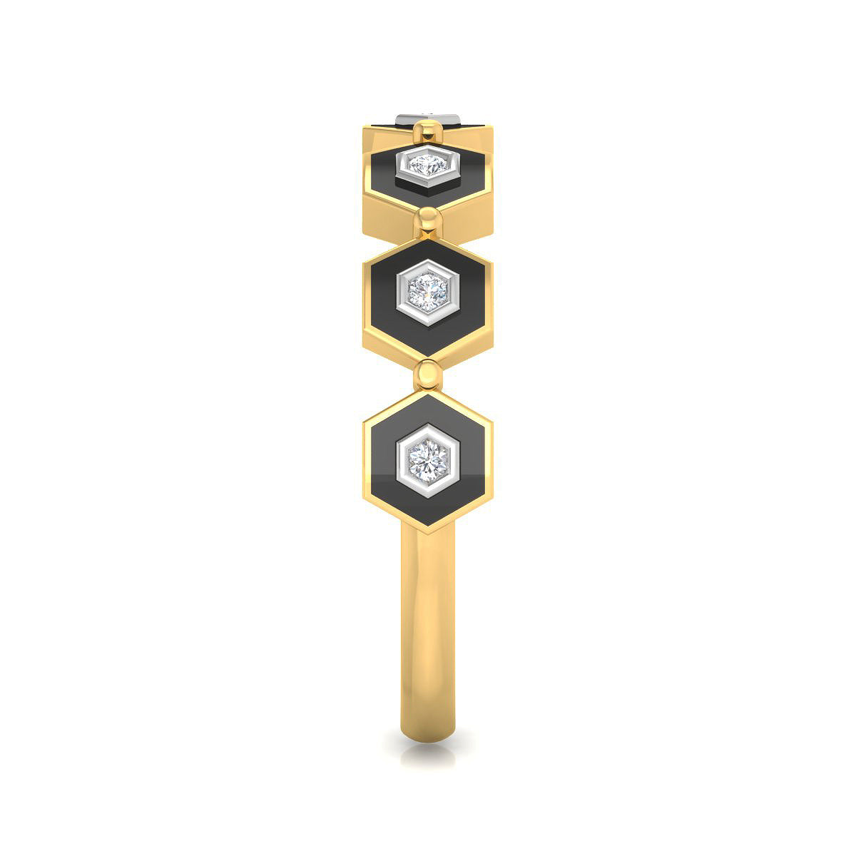 Septet Hexagon Diamond Ring