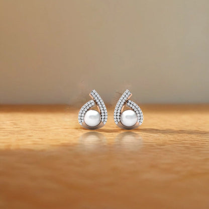 Pear Encased Pearl Earrings