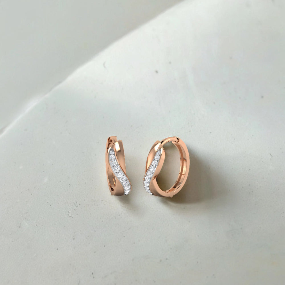 Swirl Diamond Hoops