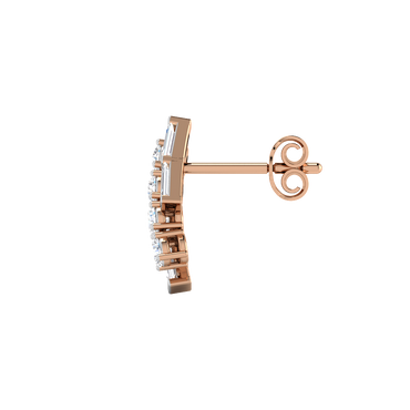 Three Row Baguette Diamond Studs