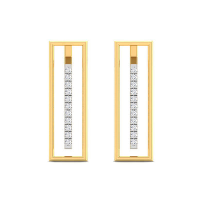 Rectangular Diamond String Earrings