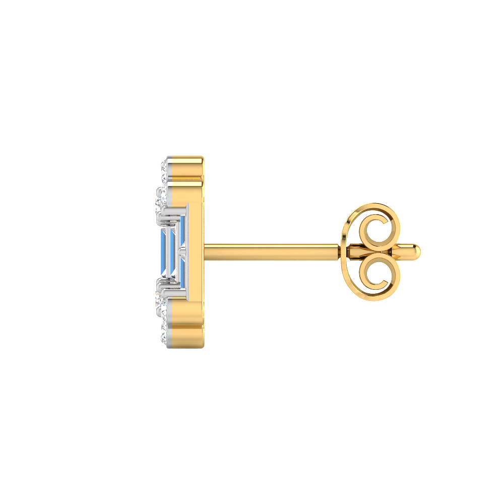 Rectangular Diamond String Earrings