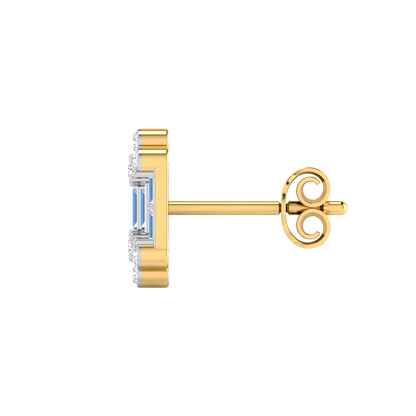 Rectangular Diamond String Earrings