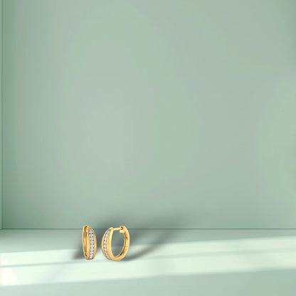Single Row Diamond Hoops