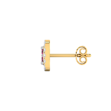 Flower Ruby Diamond Studs