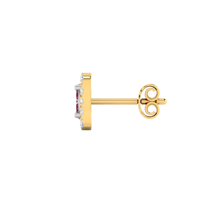 Flower Ruby Diamond Studs